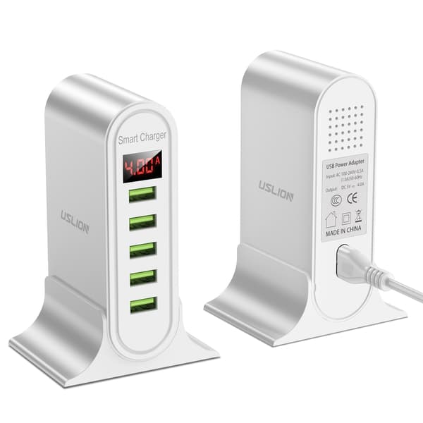 USB 5V4A Smart Desktop LED Digital Display Snabbladdare, Eur