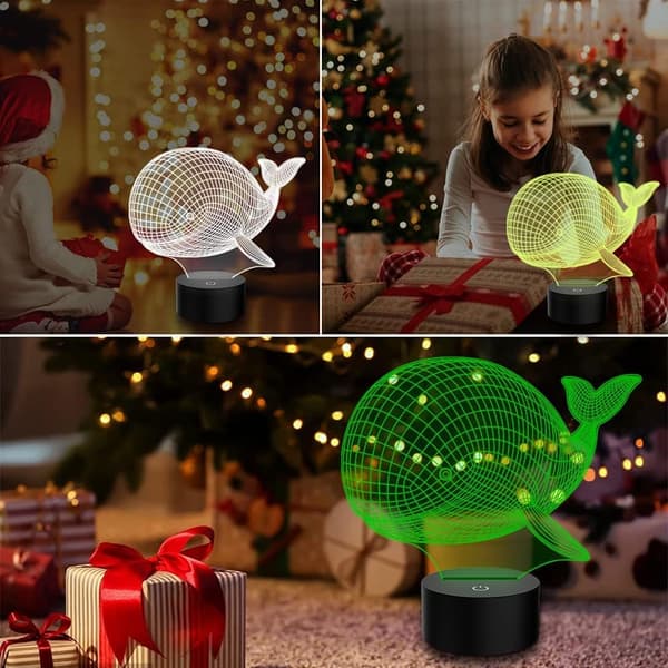 Hval Gaver til Hvalelskere 3D Illusion Natlampe