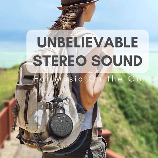 Bluetooth Højttaler, Brusebadshøjttaler med True Wireless Stereo, Bluetooth 5.2, 25 timers afspilningstid til Kajak, Strand, Rejse, Pool