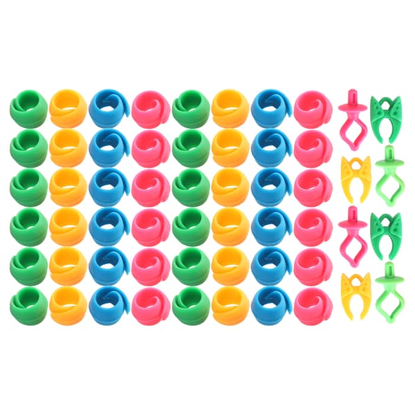56 st Bobbin Thread Buddies Silikonhållare Klämmor Klämmor Spole Huggers Broderiverktyg