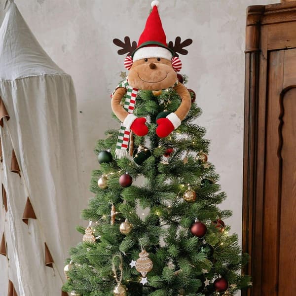 Älg julgransstjärna, mini tecknad hängande prydnad festlig dekor Elk