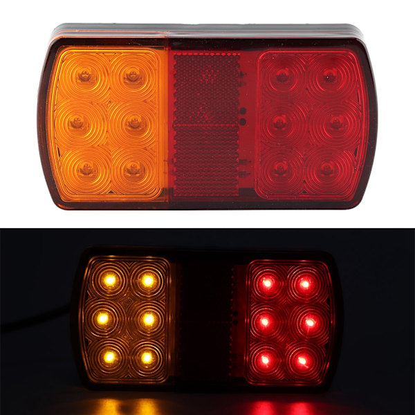 12V 2W LED Baklykta Trailer Lastbil Elbil Baklykta Blinkers Stopp Bromsljus