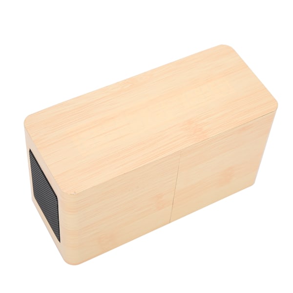 Monitoiminen puinen 2000mAh minikellokaiutin langaton Bluetooth-kello stereokaiutin (keltainen puu punainen valo)