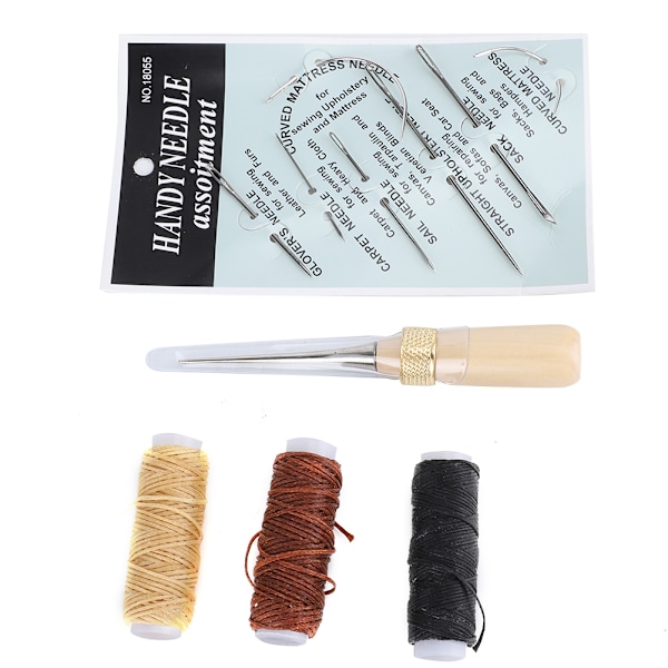 DIY-käsityönahkatyökalut käsinompeluneulat, lanka, sormustin, ompeluneulasetti