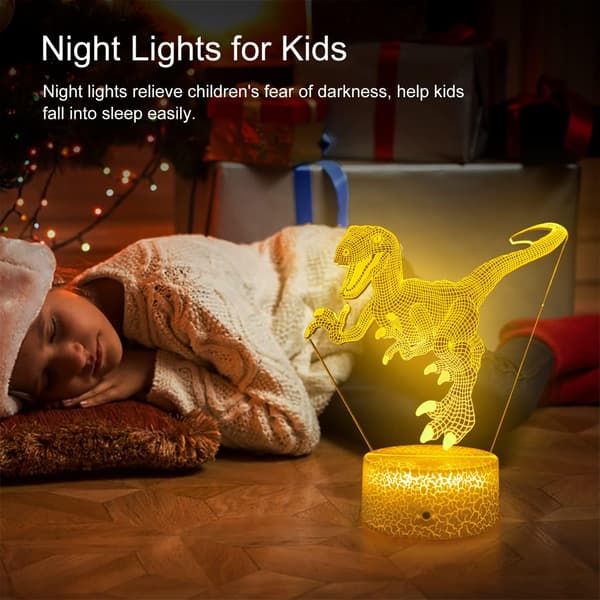 3D Natlampe, 7 Farver Skiftende Natlys med Timer & Sma