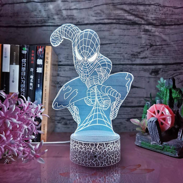 Spiderman 3D nattlampa Marvel Actionfigur Spider Ma