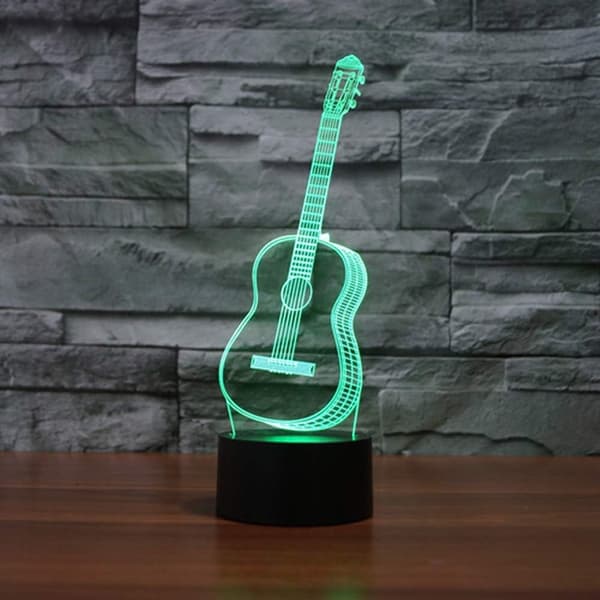 Gitar 3D Modell Visuell Optisk Illusjon 7 Fargeendring Berøring