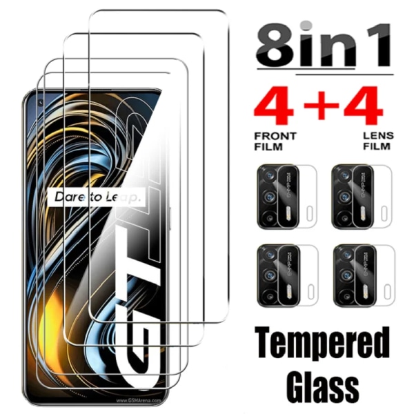 8IN1 härdat glas för Realme GT NEO 3 kamera skärmskydd