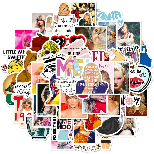 50 stk Pop Singer Taylor Vinyl Stickers til Teenager piger, Genanvendelige Vandtætte Stickers til Vandflasker Laptop 50pcs