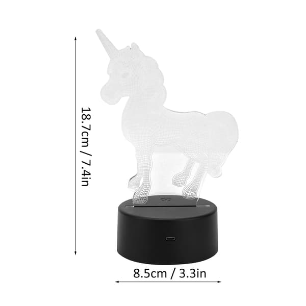 3D nattlampe berøringssensor USB batteri kreativ visuell belysning dekorasjon gave