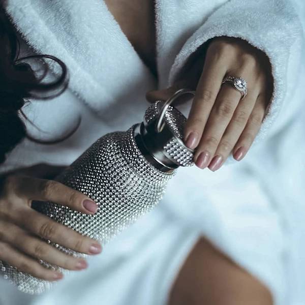 Diamant Vakuum Termosflaske, Bling Diamant Vakuumkolbe Gl