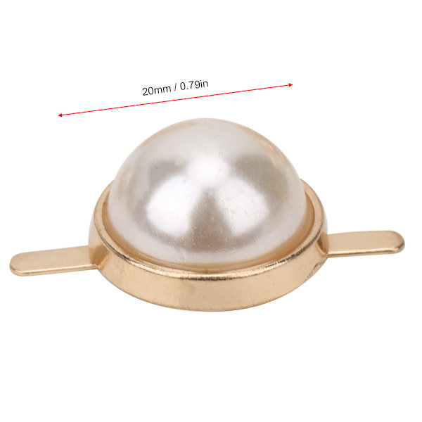 20 stk Halvperle Nagler Semicirkulær Perleklips Knapp DIY Håndverk Dekorasjon Tilbehør 20mm Perleklips Knapp