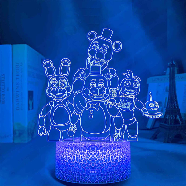 FNAF 3D Illusion Night Light LED Anime Lamp Färgglad fjärrkontroll
