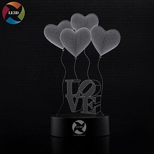 3D Optisk Illusions Natlampe - 7 LED Farveskiftende Lampe