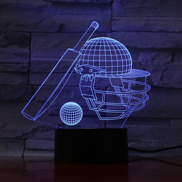3D Baseball Nattlys Bord Skrivebord Optisk Illusjon Lamper 7