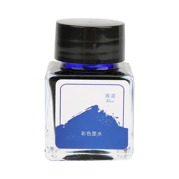Blækpatron til fyldepen, ikke-carbonblæk, 12 farver valgfrit (havblå 20 ml)