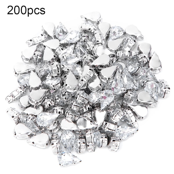 200 stk akryl dråpeformet DIY dekorasjonstilbehør for klær skopose (13x18mm)