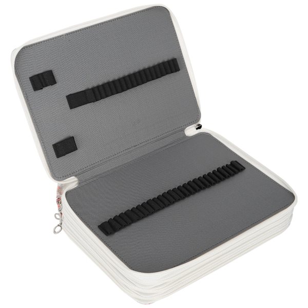 Blyantsæske 200 Slots Rose Trykt 4-Lag Zipper Pen Holder Stationery Opbevaringslomme