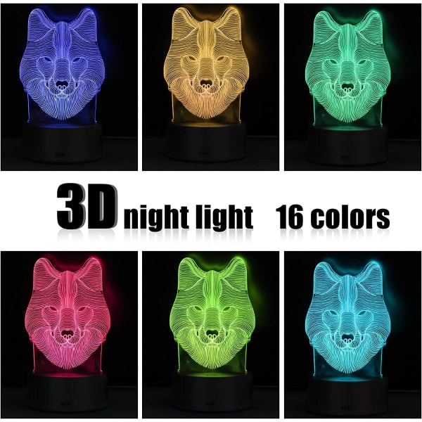 3D Illusion Nattlampa för Barn 3D LED Lampor Touch & Fjärrkontroll