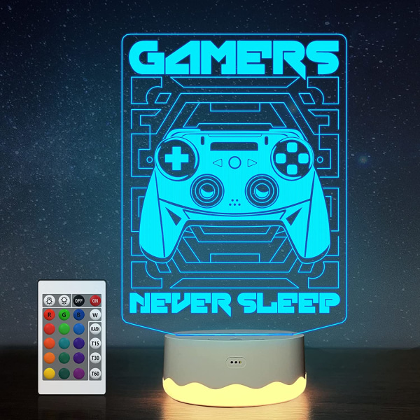 Spil 3D Natlampe, Attivolife Gamepad Illusion Hologram Lampe