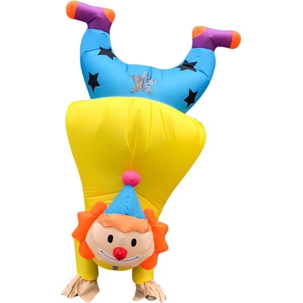 Uppblåsbar Clowndräkt Rolig Uppblåsbar Dräkt Handstående Joker Dräkt Halloween Dräkt Cosplay Fest Parad Karneval Dräkt Yellow