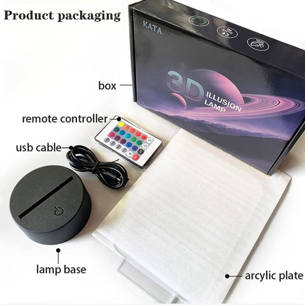 Genshin Impact Shenhe lampa 3D USB LED spelkaraktärsmodell A