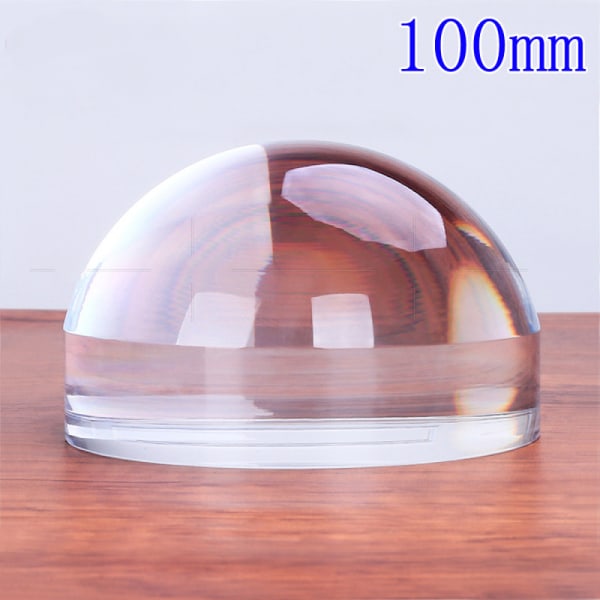 100 mm kupolförstoringsglas 4X optisk akrylhalvklotavläsning M