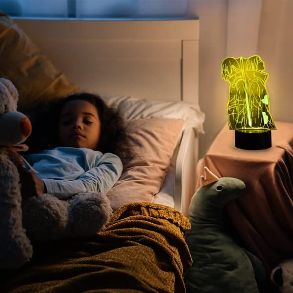 Anime LED Nattlampe, 7 Farger USB-Lading 3D Touch Illusjon