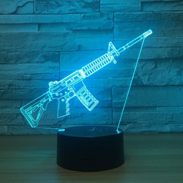 3D LED Pistol Optisk Illusjon Sensor Nattlys med Smart