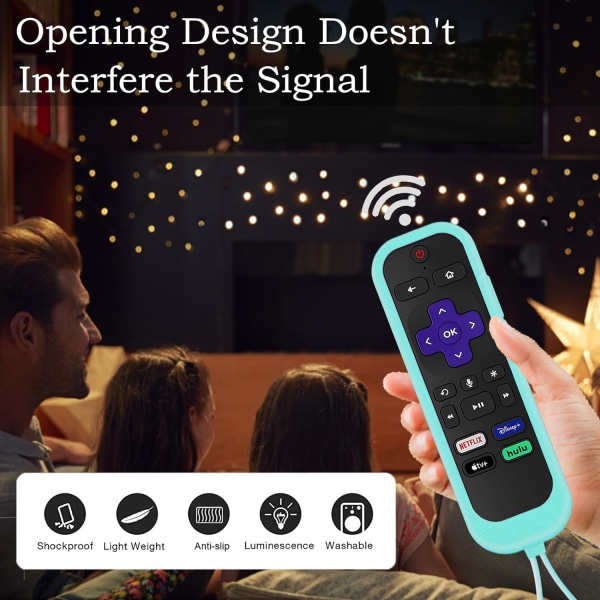 3-pack fjärrkontrollskydd passar till Roku TV | Onn Roku | TCL Hisense Roku silikon skyddande kontrollfodral universellt för Roku Express 2021 Roku B