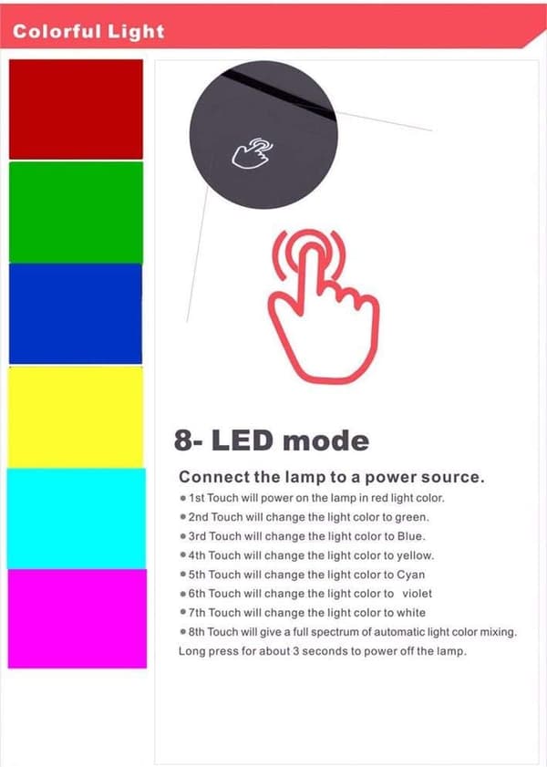 Predator 3D Lampe LED Skiftende Nattlys Visuell Illusjon 7