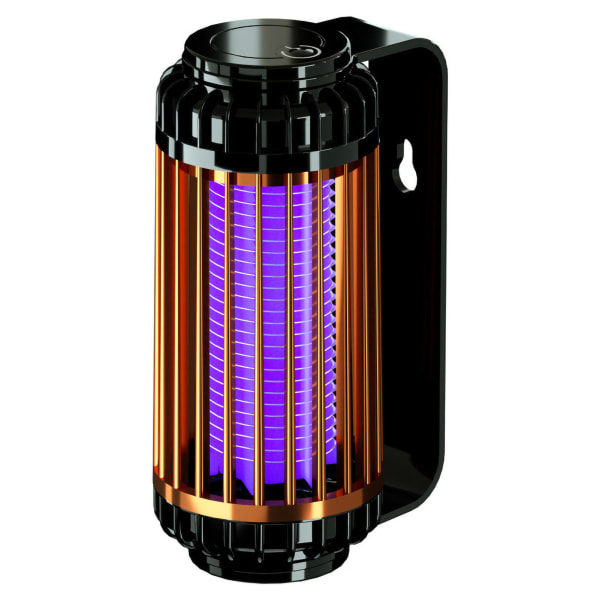 Elektrisk mygglampa Låg ljudnivå Fly Trap Repeller Väggmontering för inomhus utomhus Uppladdningsbar Black and Gold