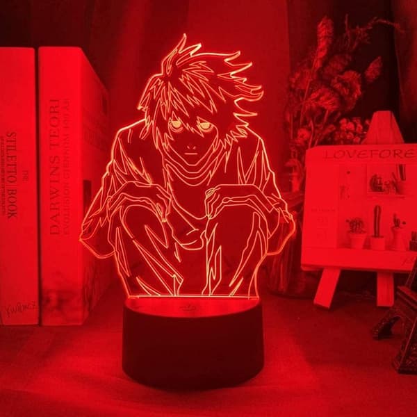 Death Note L Lawliet Figur 3D Nattlampe, Akrylpanel Ab
