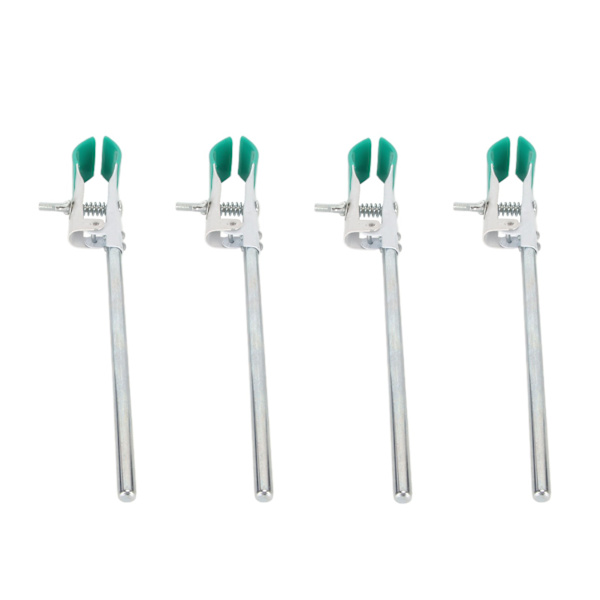 4 st laboratorieklämma retortklor 2 fingrar bredd justerbar gummibackar labb universal klämma