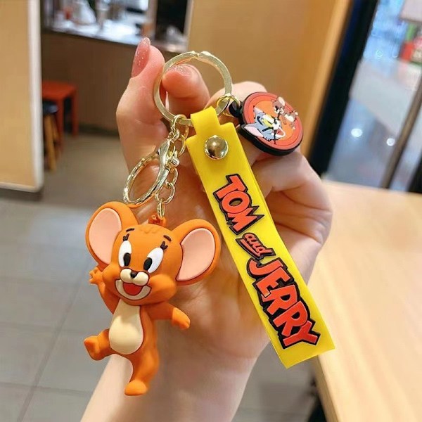 Piirretty Animaatio Avaimenperä - Ihastuttavat Kissa ja Hiiri Kuviot, Täydellinen Reppuihin ja Avaimiin, Yllätys Joulu-, Loma- ja Syntymäpäivälahjoiksi Mouse