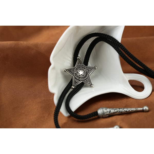 Bolo Tie Läder Halsband Western Halsband Kostym Accessorie A