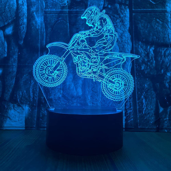 Nyhet mtb Motocross Cykel 3D LED Optisk Illusion Dekoration