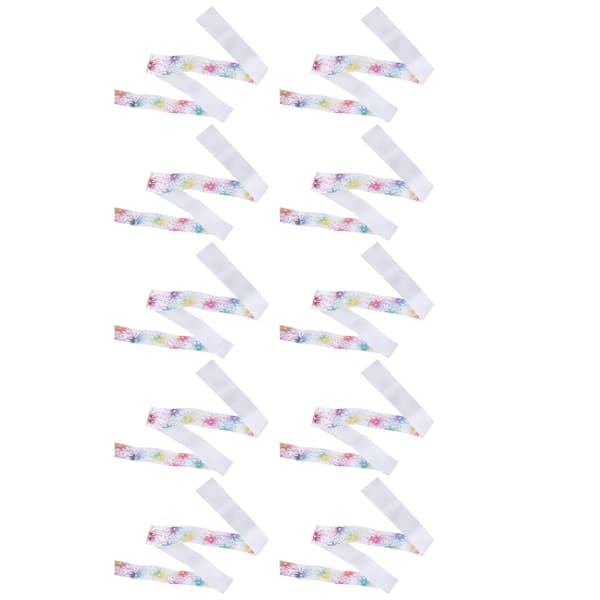 Fyrverkeri mønsterbånd digital utskrift DIY klær tilbehør hodeplagg 10 meter 38mm(Hvit S7 )