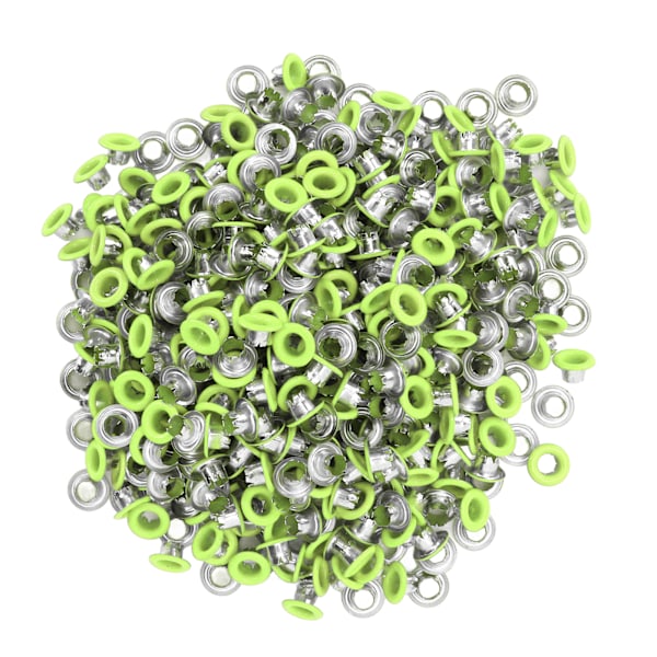 500 stk trykknapper i jernmateriale, flate, glatte, lyse overflater, lette, fargerike syknapper YK4/5C22 (fluorescerende grønn)