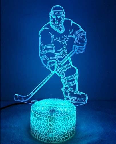 3D Ishockeyspiller Nattlys Bord Skrivebord Optisk Illusjon