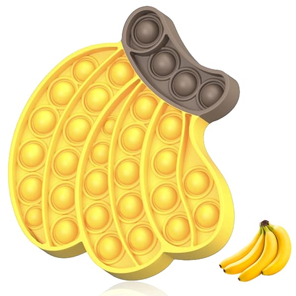 Fidget sensorisk boble stress push legetøj - klemme fidget legetøj til børn, autistiske børn og voksne, angstlindrende gadget, banan, avoc 3PCS