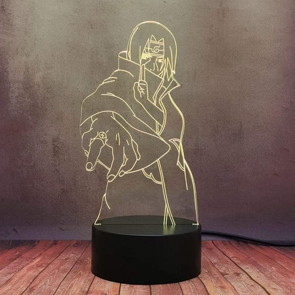 Naruto Kakashi Uchiha Sasuke 3D Illusjon Nattlys Lampe Sm