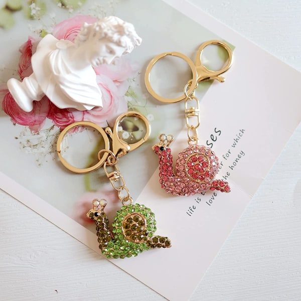 Söta djur nyckelringar för kvinnor Bling Rhinestone Charm Key R B