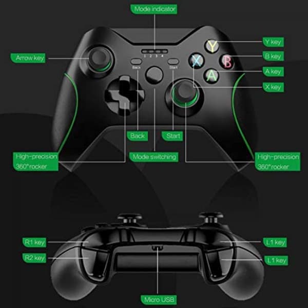 Trådløs kontroller med mottaker for Xbox One, 2.4GHZ Trådløs