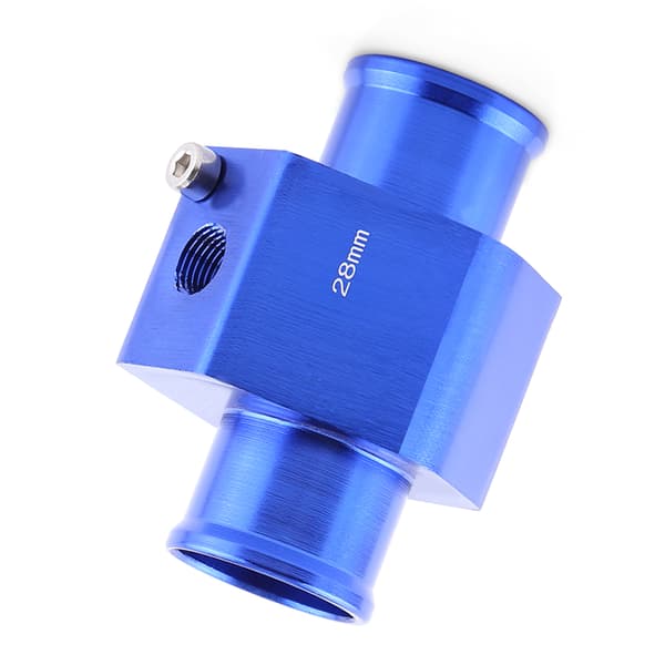 Universal Metal Bil Vandtemperatur Samlingsrør Slange Temperatursensor Adapter Blå 28mm