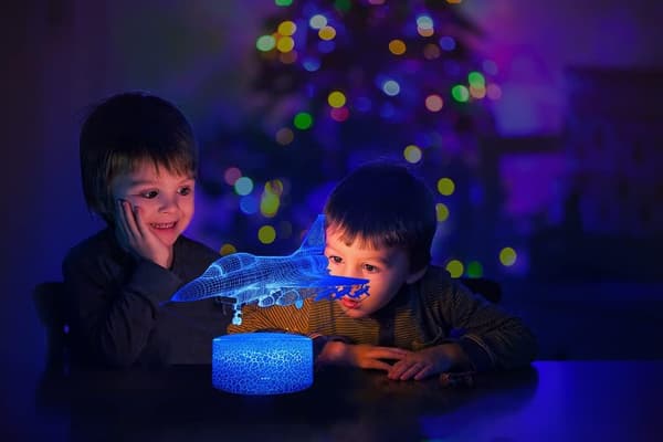 3D Nattlampe for Barn Fly Jagerfly med Fjernkontroll C