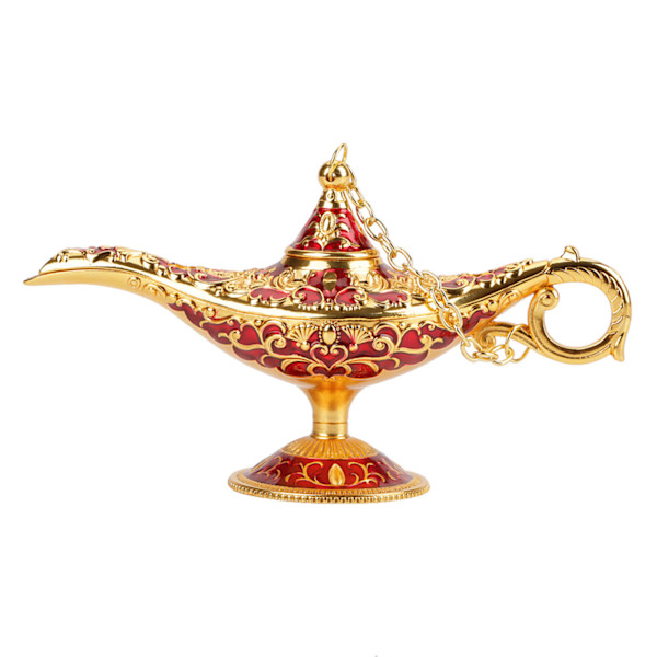 Metallskåret hul legendelampe hul Aladdin magisk ånd lys ønskepotte dekor (#1)