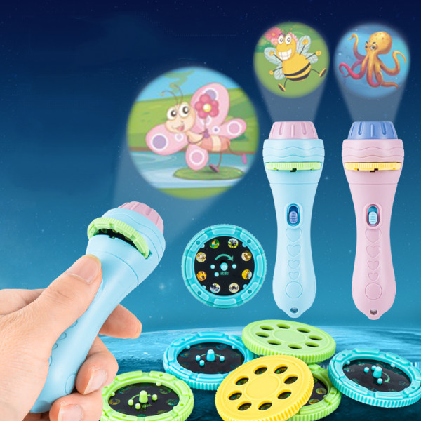 Barnens projektor Mini Luminous Projection Torch Toy Gif