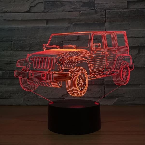 3D Optisk Illusion Lastbil Farverig Lyseffekt Touch Swi