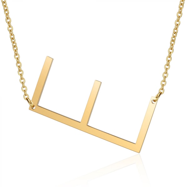 Sidosatt block initial bokstavshänge halsband för kvinnor ---